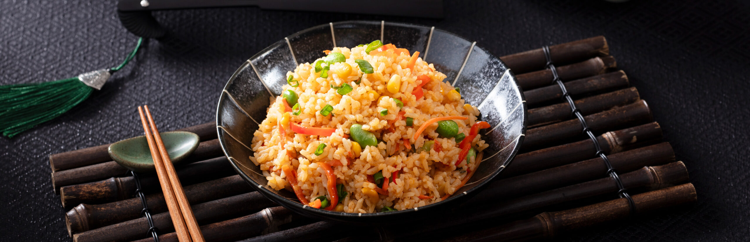 bowl of vegan vegetable fried rice